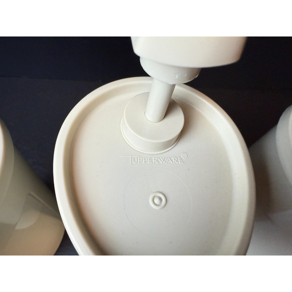 Vtg Tupperware Pump Dispensers Condiments Ketchup Mayo Mustard Set Of 3 *READ - Picture 9 of 12